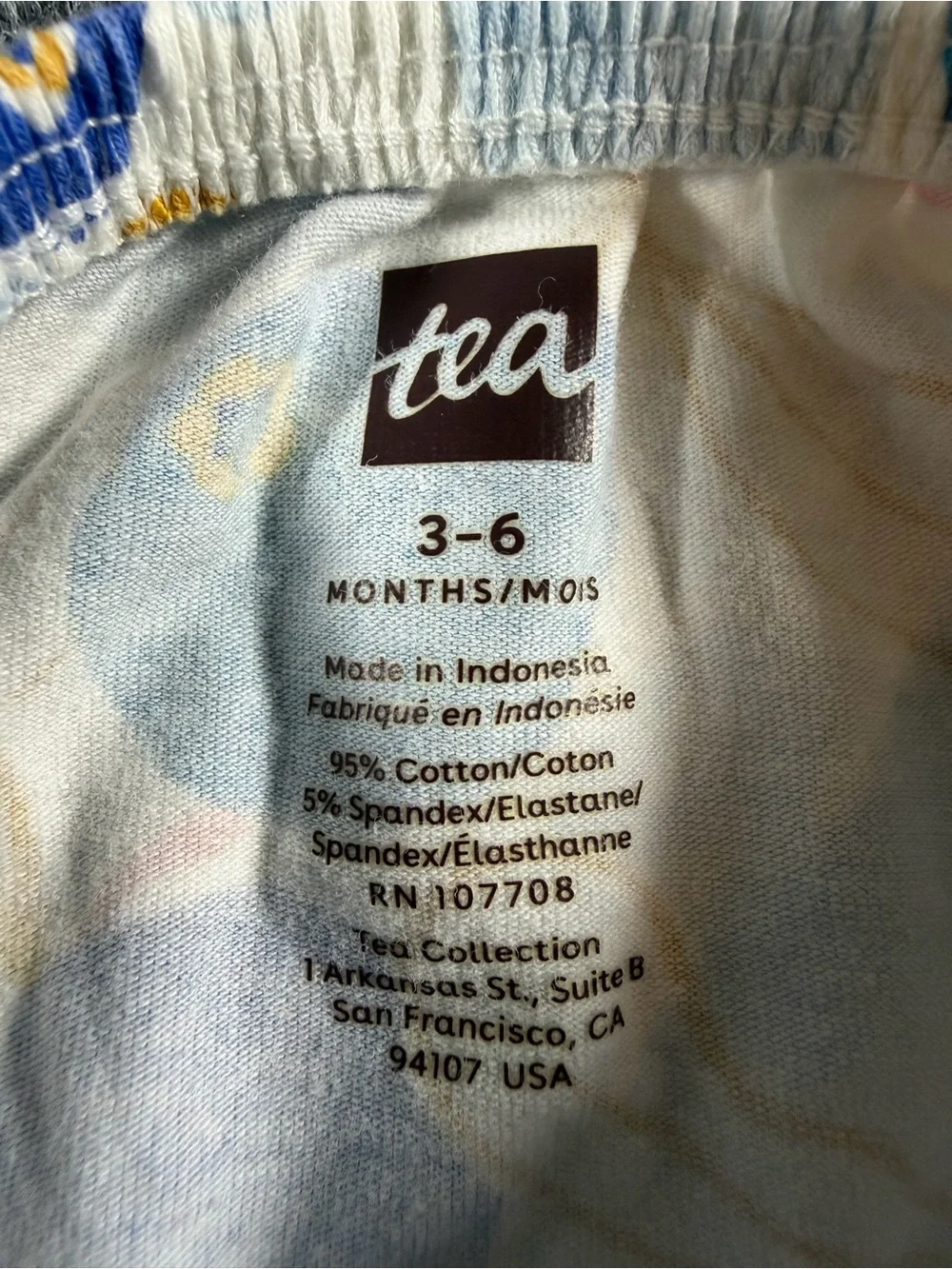 Tea Brand Baby Romper Whimsical Blue Blueberry Print 3-6 Months